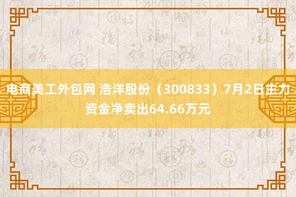 电商美工外包网 浩洋股份（300833）7月2日主力资金净卖出64.66万元