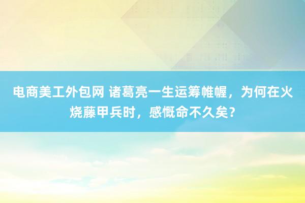 电商美工外包网 诸葛亮一生运筹帷幄，为何在火烧藤甲兵时，感慨命不久矣？