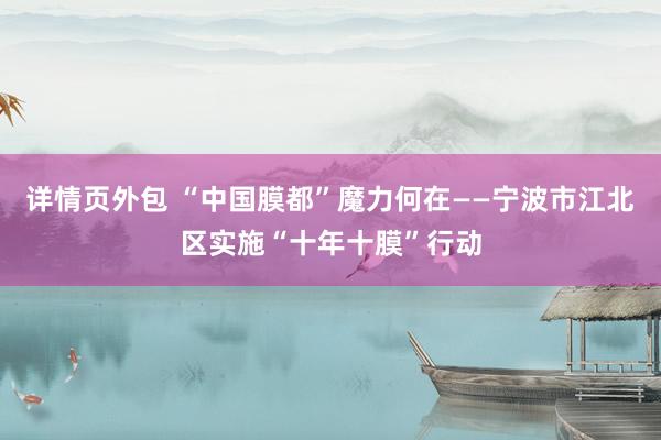 详情页外包 “中国膜都”魔力何在——宁波市江北区实施“十年十膜”行动