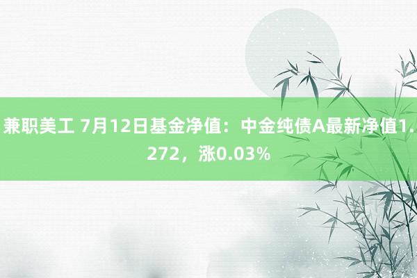 兼职美工 7月12日基金净值：中金纯债A最新净值1.272，涨0.03%